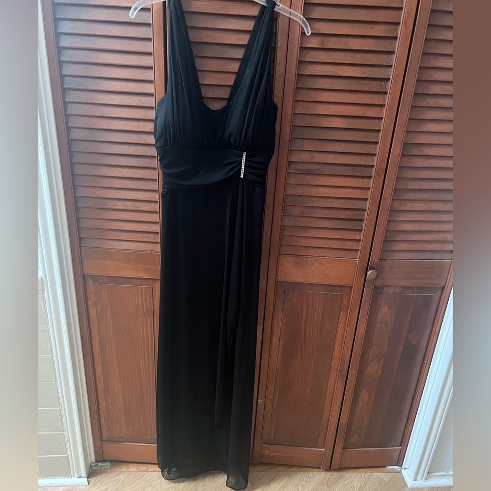 Black formal wedding dress or gown.